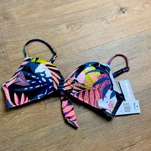 Raisins Tropics Black Newport Bikini Swim Top